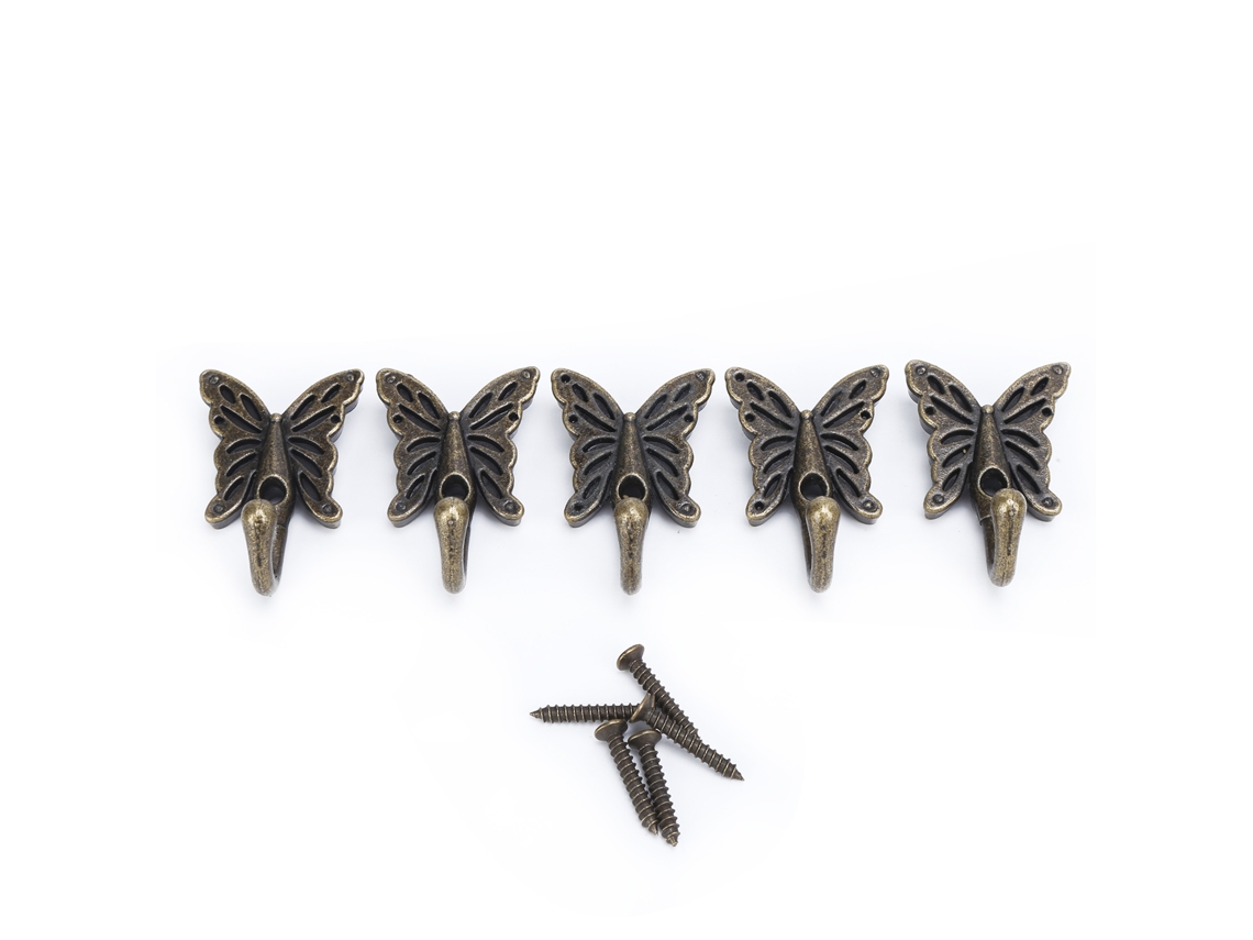 5pcs Percha de Pared Vintage de Aleación de Zinc Duradera para Colgar Abrigos, Bolsos, Toallas Y Bufandas