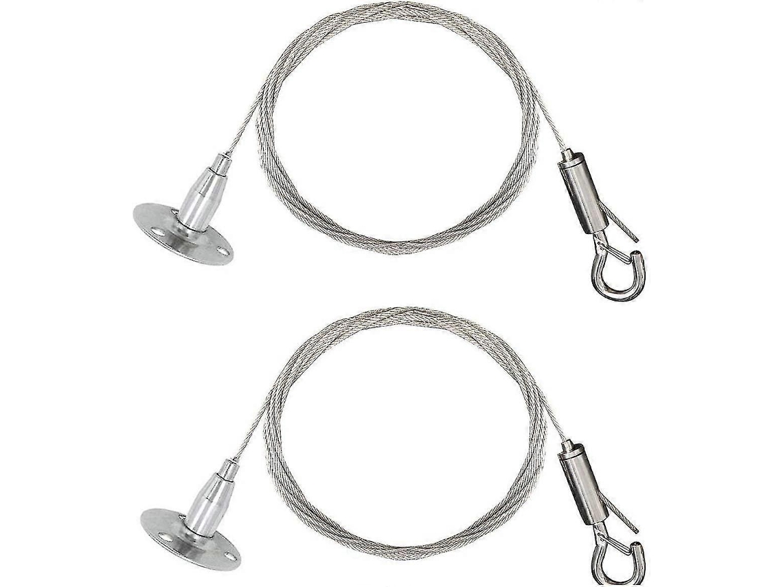 Conjunto De 2 Cabos De Aço Inoxidável Com Fixação Automática - Gancho E Disco De Travamento Para Pendurar - Para Pendurar Uma Placa Iluminada, A Própr