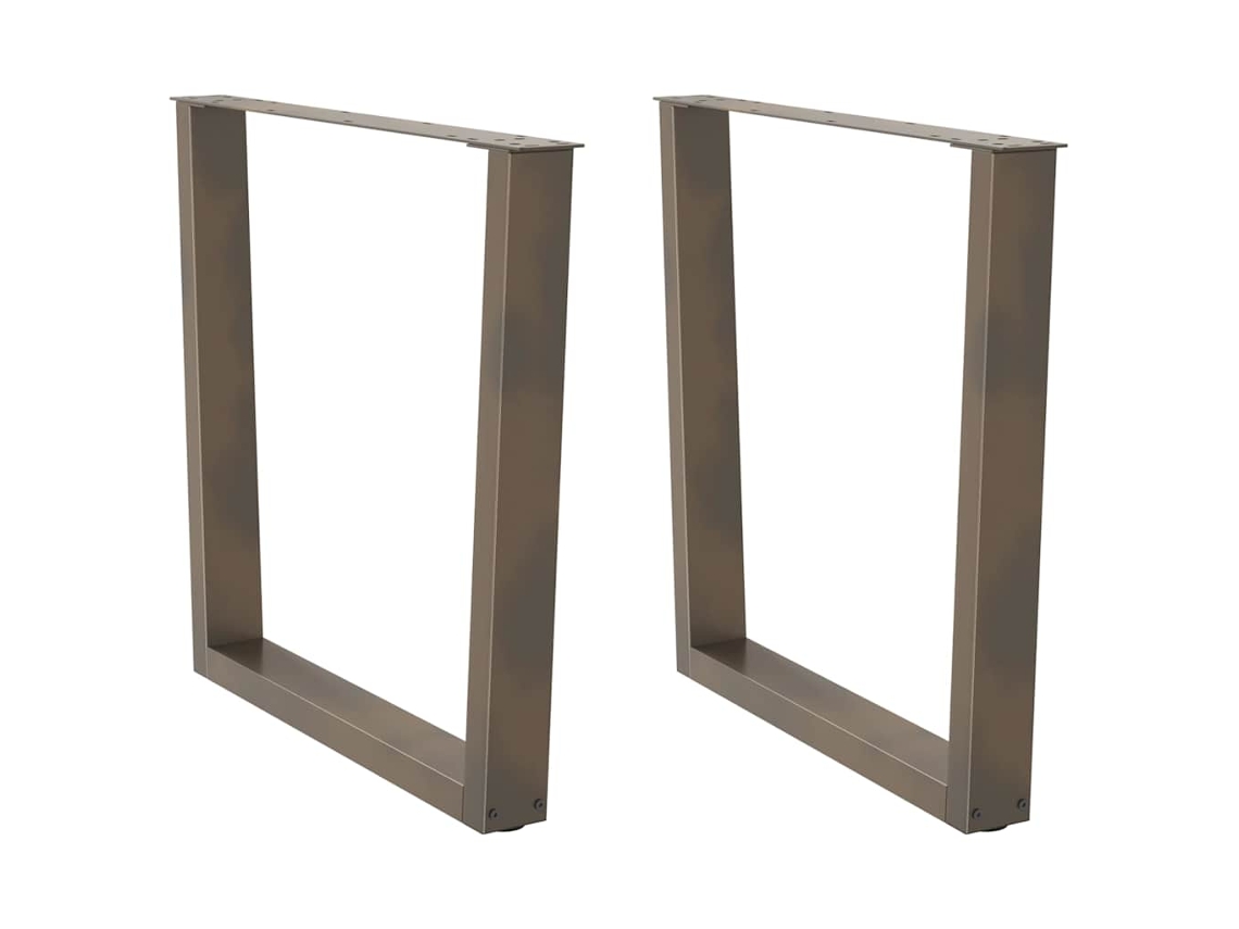 Vidaxl Pés Para Mesa De Jantar Em Formato De V, 2 Peças, Aço Natural, 80x(72-73,3) Cm, Aço