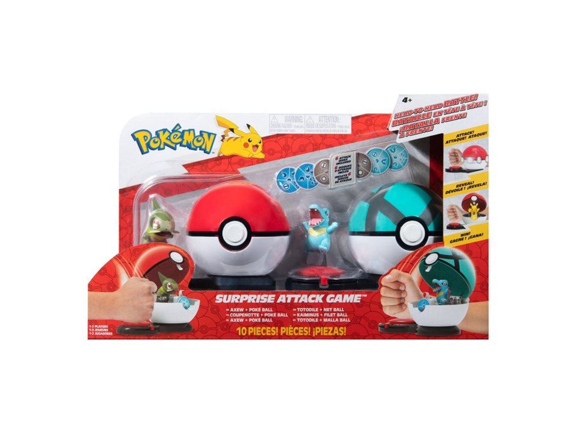Jogo De Ação Pokémon Jogo Ataque Surpresa Axew Poke Ball Vs Totodile Net Ball Boti
