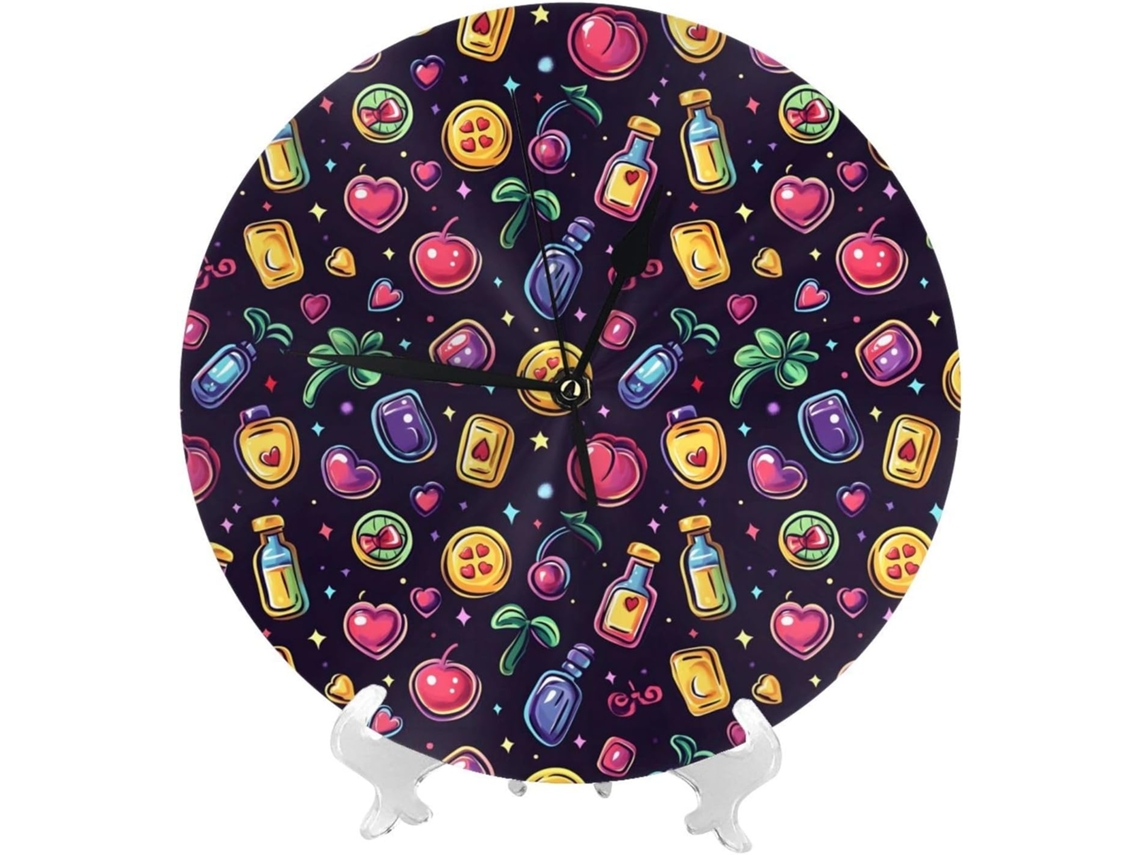 Relógio De Parede De 25cm 10 Polegadas A Bateria, Com Design De Frutas Em Estilo Desenho Animado, Moderno E Silencioso