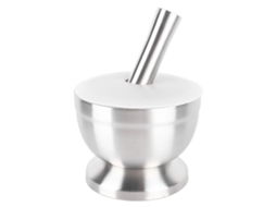 Pilão e Pés de Aço Inoxidável 18/8 com Tampa de Silicone S/MARCA