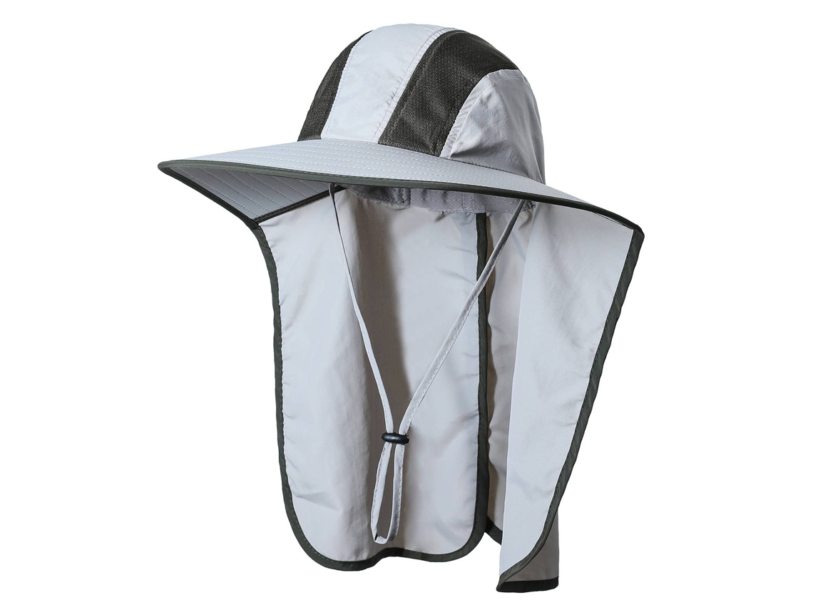 Chapéu De Sol Com Aba Larga E Flap De Pescoço Protetor Uv Para Camping Hiking Pesca Homens Mulheres