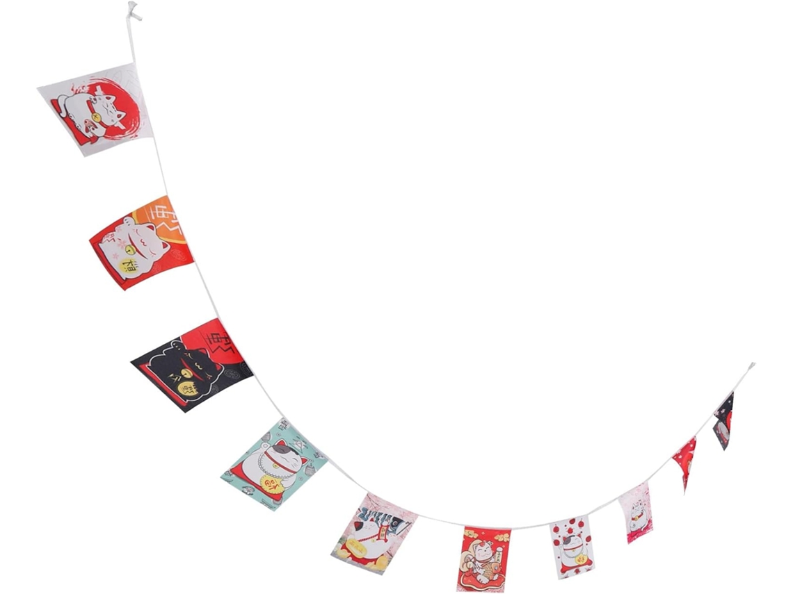Banner Japonês Pendurar 1 Conjunto Poliéster Maneki Decoração Durável Atmosfera Elegante Robusta Izakaya Neko GOKOCO