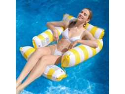Cadeira Inflável Para Piscina, Espreguiçadeira, Para Adultos E Crianças, Rede Flutuante Com Estampa Listrada, Ideal Para Festas Na Piscina E Brincadei