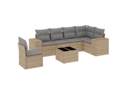 Garden Sofa Set, Garden Sofa Sets Vidaxl Bege Rattan / Vime (n/a)