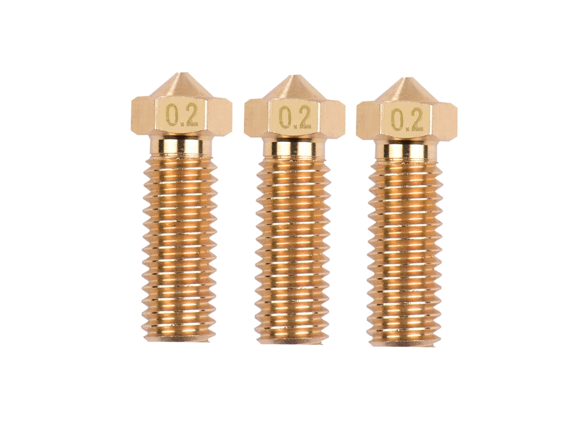 Bico De Extrusor De Cobre Volcano M6 Para Impressora 3d 1.75mm Filamento 0.2mm Sidewinder X1 Tevo Little Monster 3pcs