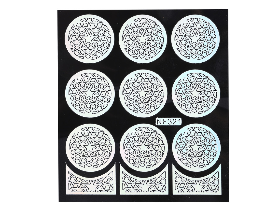 Sticker De Arte De Unhas Modelo De Flor Stencil Decalques Para Manicure Nf320