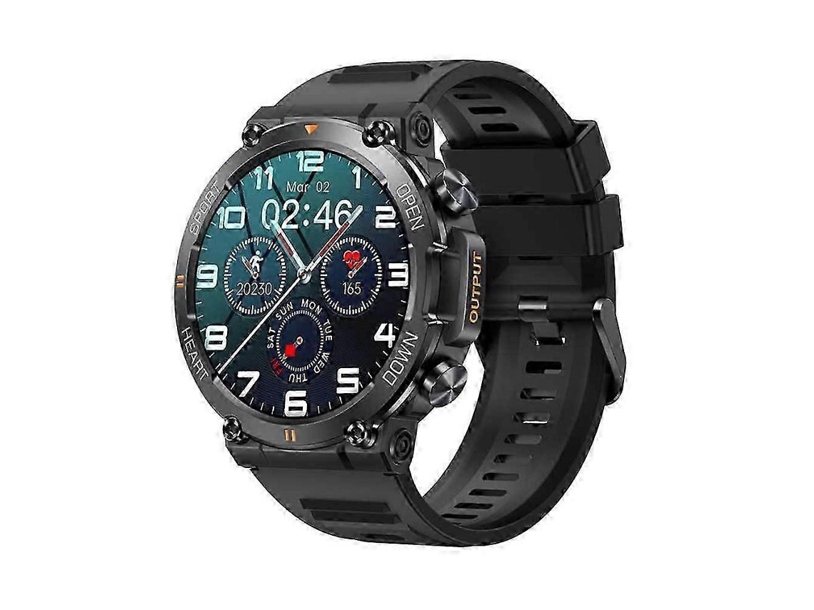 Relógio inteligente militar para homens, smartwatch robusto com monitor de frequência cardíaca e rastreador de condicionamento físico para bicicleta elétrica (atende e faz chamadas)