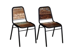 Cadeiras De Jantar 2 Pcs Madeira Recuperada Maciça Lovely Home