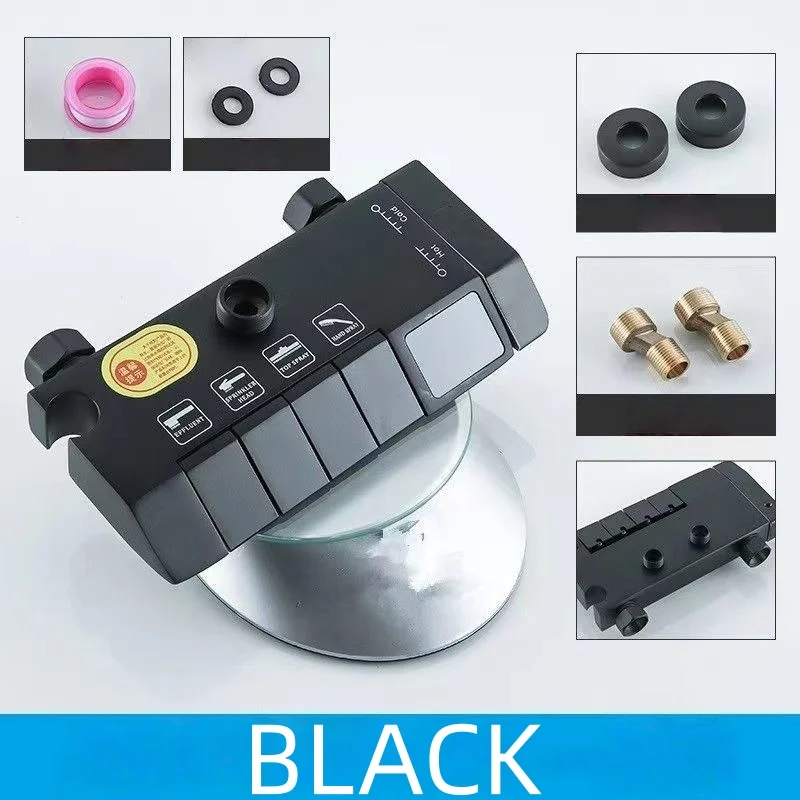 (preto) Torneira De Quatro Temperaturas Com Visor Digital Led Para Válvula Misturadora De Água Quente E Fria.