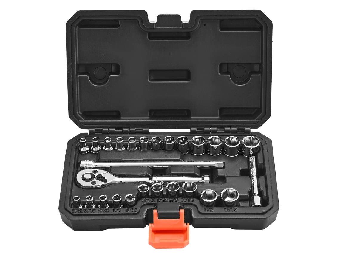 Conjunto De Chaves De Caixa Vevor 6,4 Mm Com Catraca Para Reparação Automóvel 27 Unidades