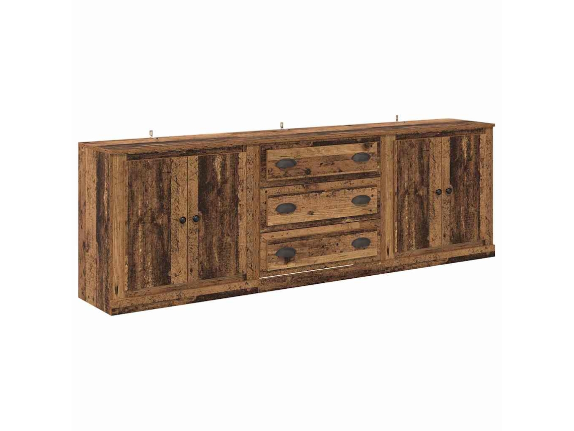 Conjunto 3 Buffet Vidaxl Preto Derivados De Madeira (210 X 35,5 X 67,5 Cm)