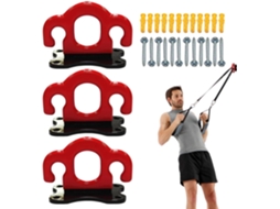 Ganchos Para Faixas Elásticas De Resistência Parede, Reforçados, 3 Peças | Sistema Montagem Na Equipamentos