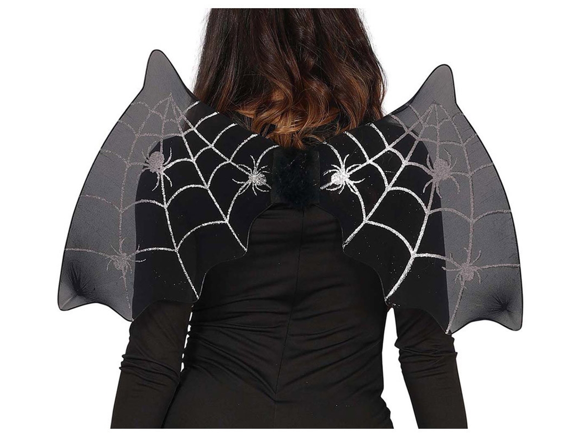 Asas GUIRCA Morcego Preto Com Aranhas