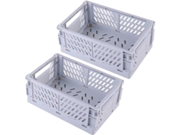 Juego De 2 Cajas Plegables - Azul 25x16,5x10cm