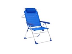 Marbueno Chaise Dobrável 5 Posições Alumínio Com Almofada Azul Praia E Piscina 67x66x99 Cm 10247