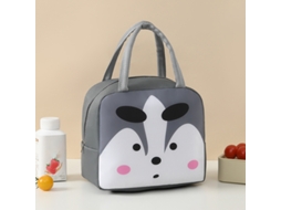 Lancheira Portátil Com Estampa De Guaxinim Cinza, Estilo Desenho Animado, Inclui Bolsa Térmica.