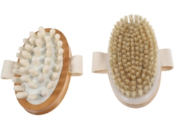 Conjunto De 2 Escovas Esfoliantes Corporais Madeira Hemobllo, Escova De Banho Para Massagem E Cuidados Práticos Com A