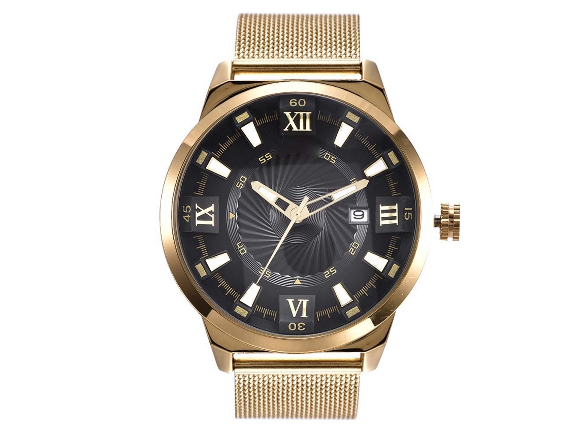 Relógio Masculino de Moda Vintage de Quartzo com Pulseira de Liga Resistente À Água (preto)