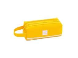 Estojo Grande Amarelo Para Lápis, Ideal Estudantes E Material De Escritório. Aquaforge