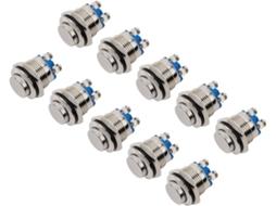 10-interruptores De Botão Pressão Momentâneo Metálicos 16mm, Interruptor De Botão Pressão Momentâneo Metálico À Prova D