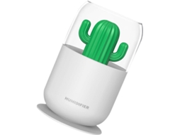 Umidificador Usb Iplusmile Em Formato De Cacto, 300ml, Com Luz Noturna E Névoa Fria, Feito Plástico