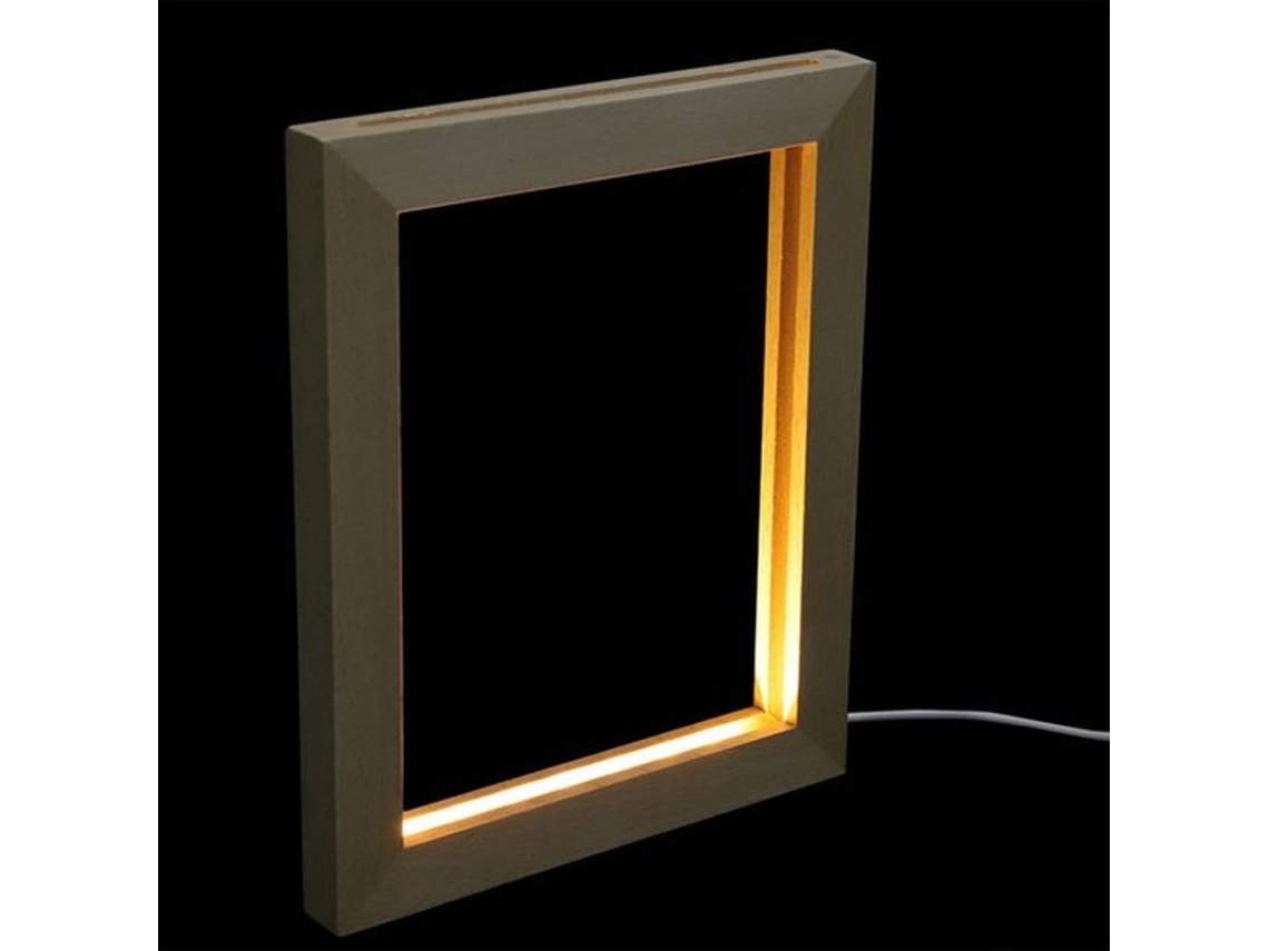 Painel Fotográfico De Madeira Com Luz Led Quente Branca, Recarregável Via Usb