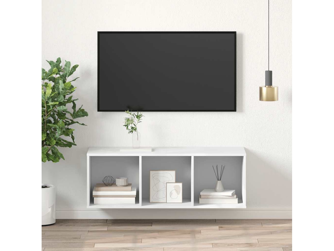 Vidaxl Armário De Parede Para Tv Derivados De Madeira Branco