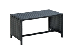 Vidaxl Mesa De Centro 70x40x38 Cm Vime Pe Preto