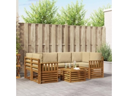 Vidaxl Conjunto De Sofás Para Exterior 7 Unid. Natural E Bege