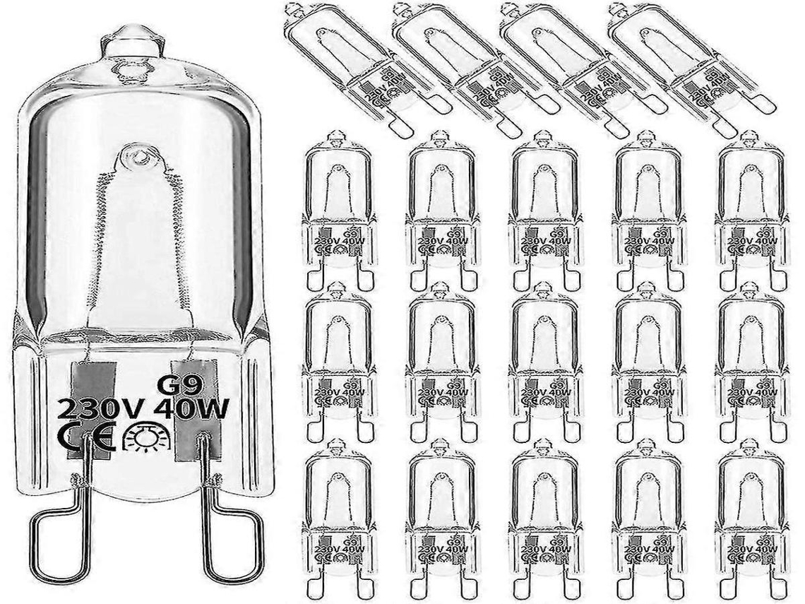 Lurelia Pack De 20 Lâmpadas Led G9 40w 220-240v Branca Quente, Regulável, Sem Cintilação, Cápsula Transparente, Uso Interior