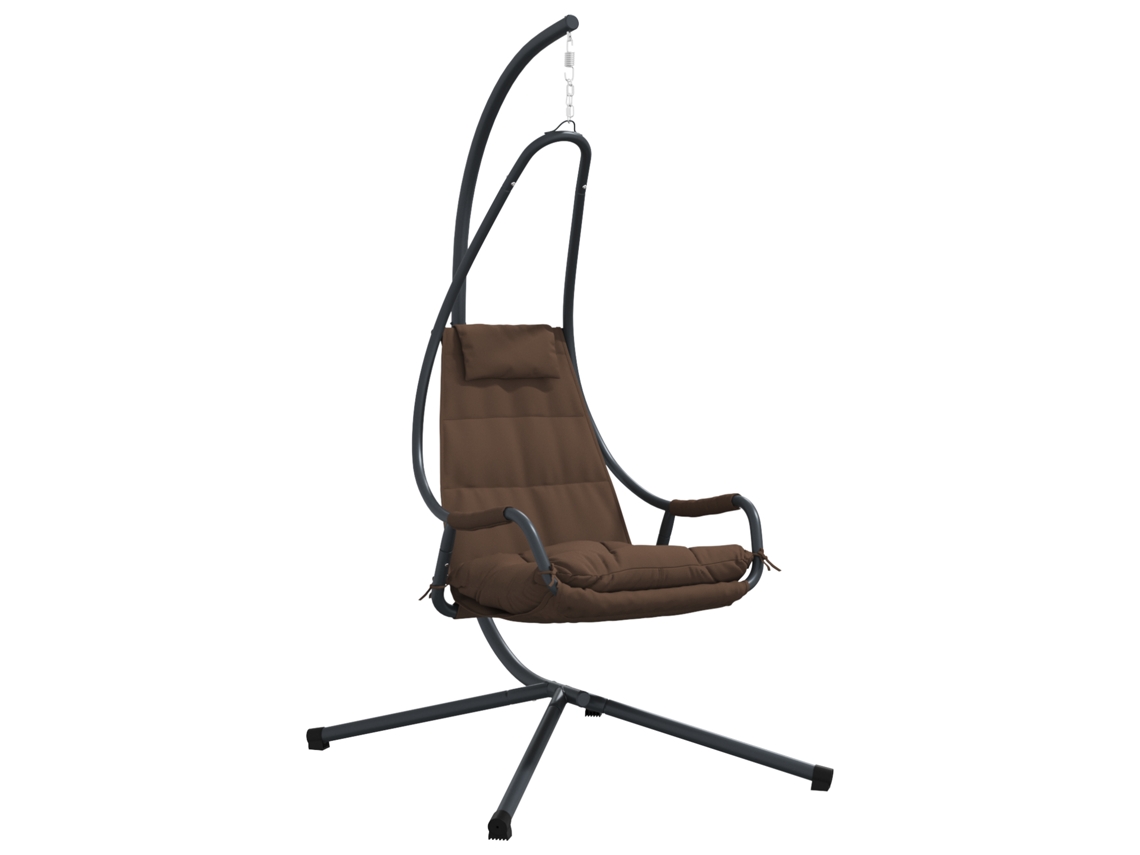 Conjunto 1 Cadeira Suspensa Tipo Ovo Vidaxl Castanho Aço (94 X 107 X 196,5 Cm)
