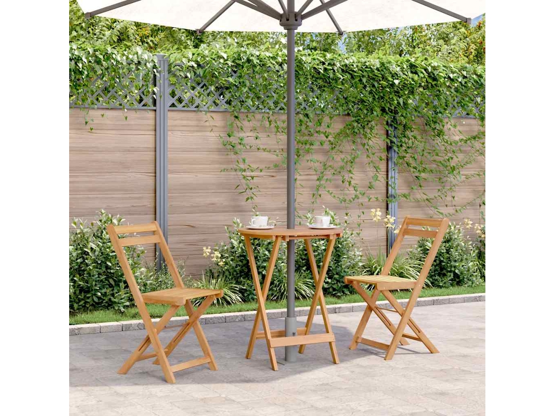 Vidaxl Mesa De Jardim Dobrável 60x75 Cm Madeira De Acácia Maciça