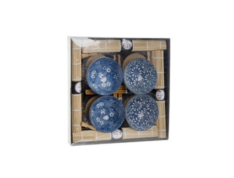 Conjunto de Sushi Dkd Home Decor Cerâmica Bambu 20 Pcs 35 X 35 X 5,5 Cm