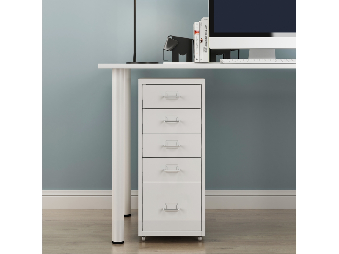 Gabinete de arquivo [EN.CASA] Aço (Branco - 69 x 28 x 41 cm)