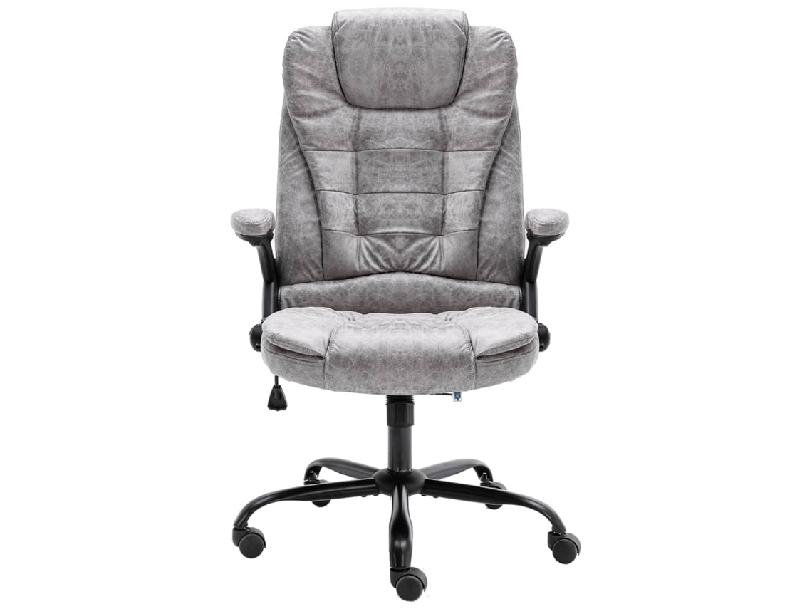 Cadeira de Escritório Couro Artificial Cinzento claro MAISON EXCLUSIVE