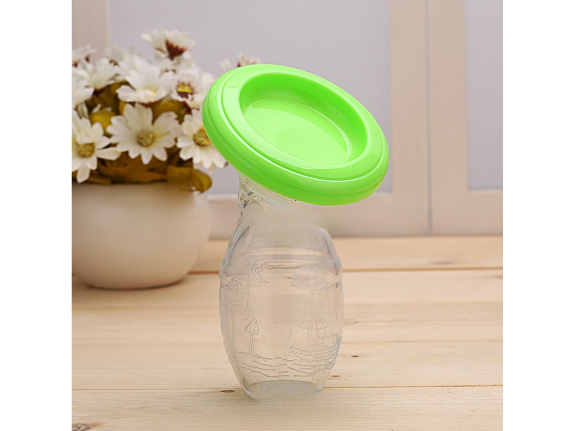 Bomba Tira leite Manual para Bebês , Coletor de Leite de Silicone, Corretor Automático MDUG (verde fruta)