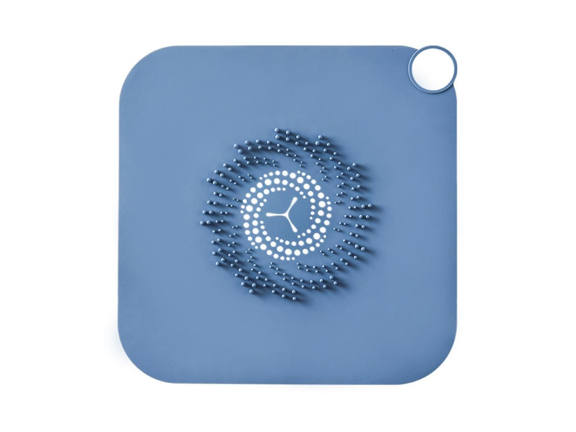 Mali capa de Ralo Silicone para Chuveiro Cozinha, Filtro Anti cabelo e Detritos 28x28cm Azul