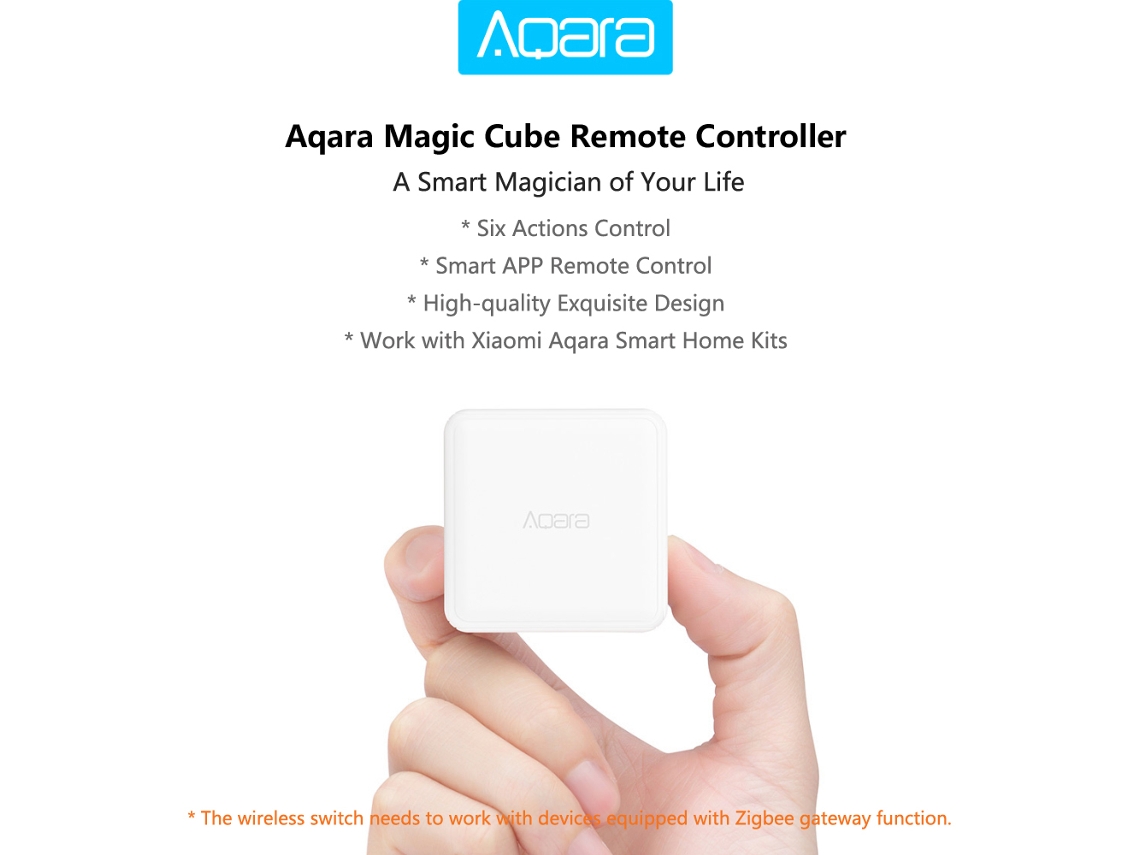 Aetheria controle Remoto Cubo Mágico Aqara com 6 Ações Sensor Zigbee para Smart Home Kits