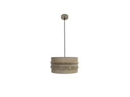 Kala Pingente 1Xe27 Couro/Saco Regx40X40 Cm com Franjas FABRILAMP