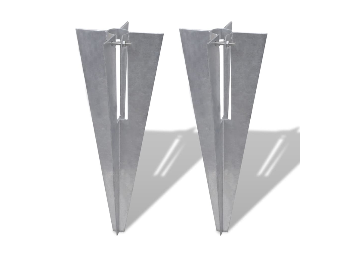 vidaXL Espetos para postes de cerca 2 pcs aço