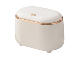 Lixeira de Mesa Mini com Tampa por Pressão Material Abs para Escritório Branco S/MARCA