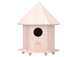 Primerox casa de Pássaros de Madeira com Suporte para Jardim Decoração e Ninho