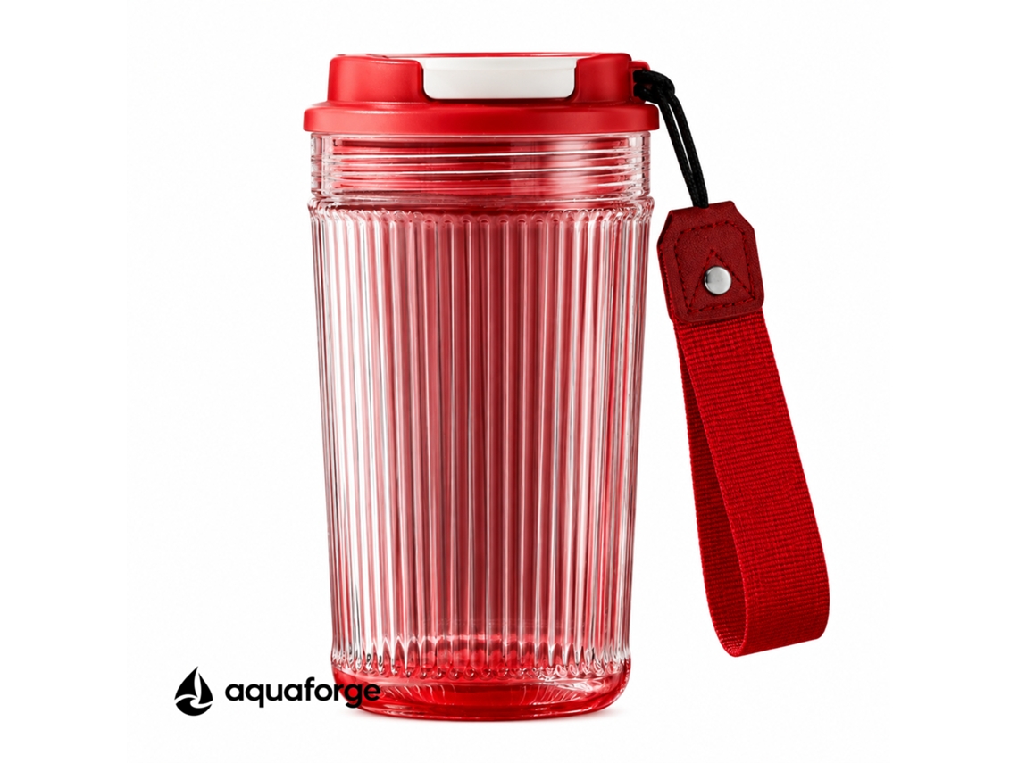 Copo Aquaforge Com 0,4 L E Vidro, Vermelho