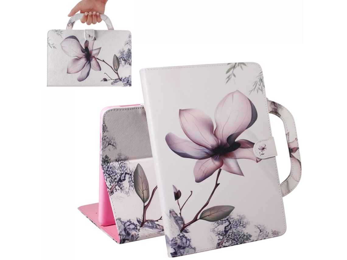 Capa‑flip Horizontal Padrão Magnólia Halinuia Com Suporte, Ranhura De Cartão E Carteira Para Huawei Mediapad M5 Lite 10