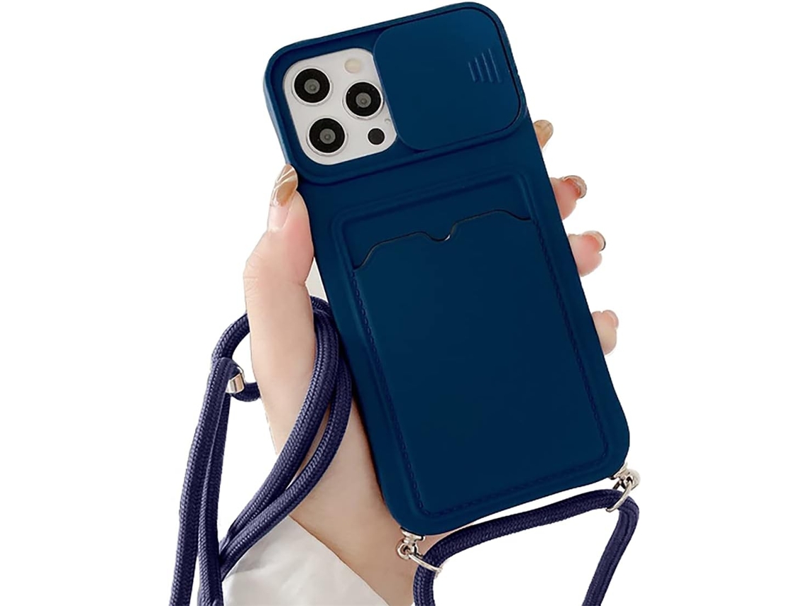 Capa Com Colar Compatível Com Iphone 11 Pro Max, Azul Marinho