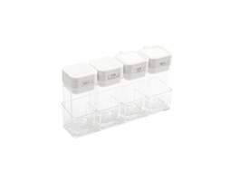 Eyf conjunto Recipiente Condimentos Transparente com 2 Garrafas Óleo e 2 Temperos para Cozinha