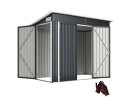 Casinha de Jardim em Aço com 3 Portas e Fechadura 234x132x185 Cm VERIDIA CUOM