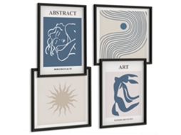 Quadros Decorativos Para Parede Paisagens Abstratas Em Marrom Moldura Preta Imagens Para Um Quarto Infantil Espelharte (conjunto De 4 Imagens)